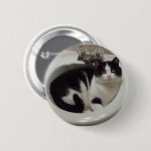 Kat-liefhebbers delven ronde button 5,7 cm (Voorkant /achterkant)