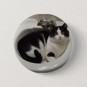 Kat-liefhebbers delven ronde button 5,7 cm