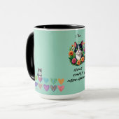Kat liefhebbers harten en bloemen  mok (Voorkant links)