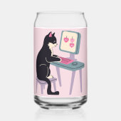 Kat liefhebbers Tuxedo Kat Blikvorm Glas (Achterkant)