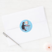 Kat liefhebbers Tuxedo kat Ronde Sticker (Envelop)