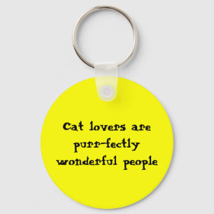 Kat-liefhebbers zijn purperen wonderbaarlijke mens sleutelhanger