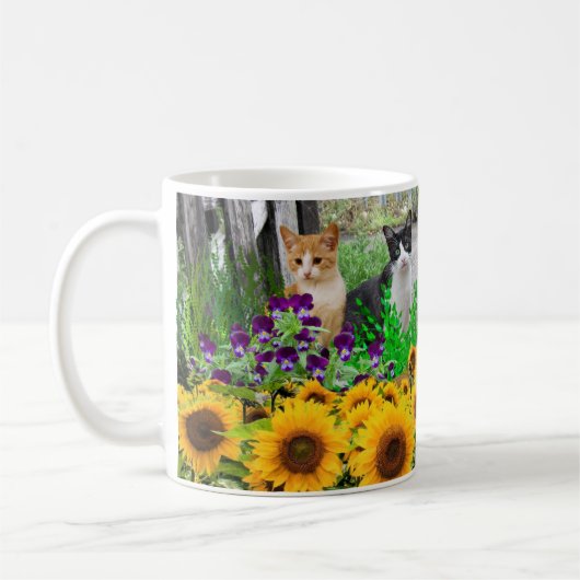 Kat Liefhebbers / Zonnebloemen en Katachtigen Koffiemok (Links)
