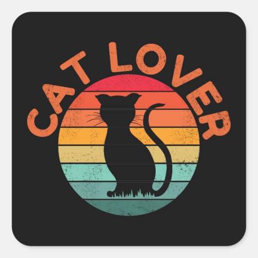 KAT LIEFHEBER VIERKANTE STICKER (Voorkant)