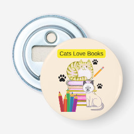 Kat Liefheeft Boeken Button Flesopener