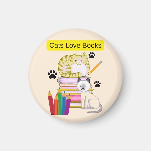 Kat Liefheeft Boeken Magneet (Voorkant)