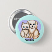 Kat Liefheeft Hond TBA Ronde Button 5,7 Cm (Voorkant /achterkant)