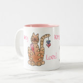 KAT LIEFT. door SHARON SHARPE Tweekleurige Koffiemok (Voorkant links)