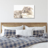 Kat liggen canvas afdruk (Insitu (Slaapkamer))