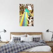 Kat ligt in Mayan Mexican hammock Canvas Afdruk (Insitu (Slaapkamer))