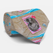 Kat ligt op het strand stropdas (Opgerold)