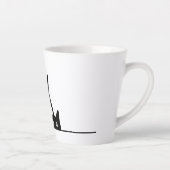 Kat lijn tekening. Drie katjes. Wereld Kattendag. Latte Mok (Rechts)