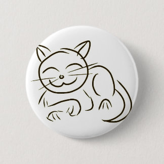 Kat lijntekening ronde button 5,7 cm