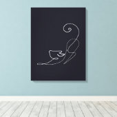  Kat Line Art Poster Canvas Afdruk (Insitu (Houten vloer))