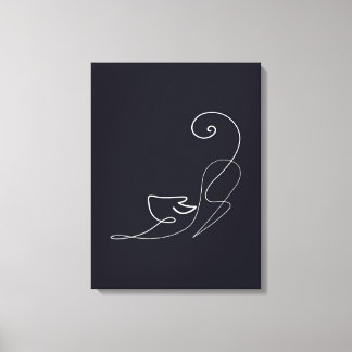  Kat Line Art Poster Canvas Afdruk