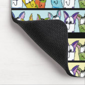 Kat line-up kleurrijke katten muismat (Hoek)