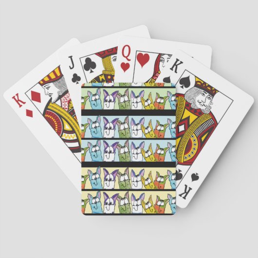Kat line-up kleurrijke katten pokerkaarten (Achterkant)