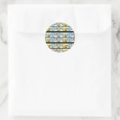Kat line-up kleurrijke katten ronde sticker (Tas)