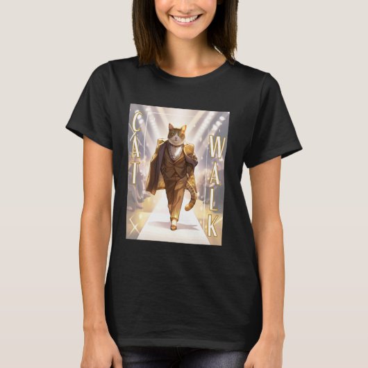 Kat-Loop - trendy kat illustratie - kat op kattenl T-shirt (Voorkant)