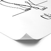 Kat lopen Tekening Afdrukken Eén regel op maat Poster (Hoek)