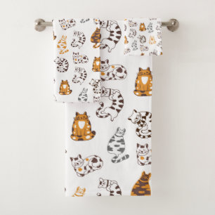 Kat Loungende Bad Handdoek Set