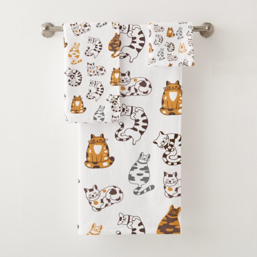 Kat Loungende Bad Handdoek Set (Insitu)