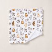 Kat Loungende Bad Handdoek Set (Wasdoekje)