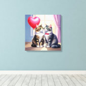 Kat Love Canvas Afdruk (Insitu (Houten vloer))