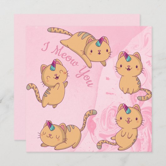 Kat Love Feestdagenkaart (Voorkant / Achterkant)