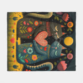 Kat Love Fleece Deken (Voorkant (Horizontaal))