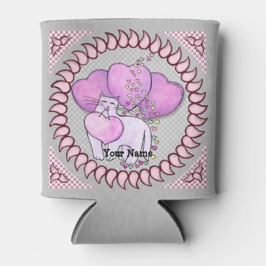 Kat Love Heart Blikjeskoeler (Voorkant)