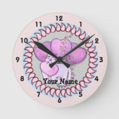 Kat Love Heart Clock Ronde Klok (Voorkant)