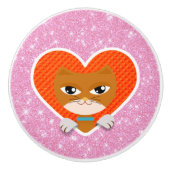 Kat Love Keramische Knop (Voorkant)