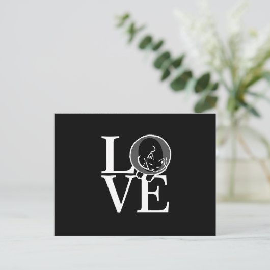 Kat Love on Black Decor Briefkaart (Staand voorkant)