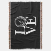 Kat Love on Black Decor Deken (Voorkant Verticaal)