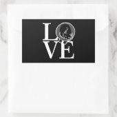 Kat Love on Black Decor Rechthoekige Sticker (Tas)