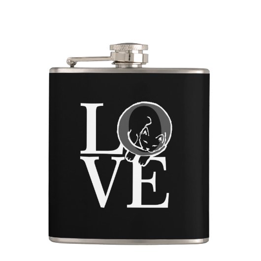 Kat Love on Black Heupfles (Voorkant)