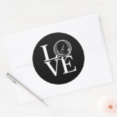Kat Love on Black Ronde Sticker (Envelop)