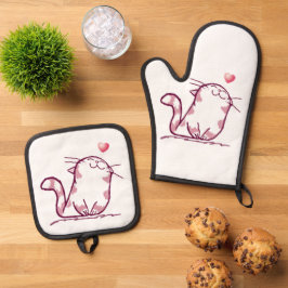 Kat Love Ovenwant & Pannenlap Set
