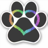 Kat Love Rainbow Sticker (Voorkant)