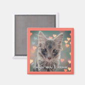 Kat Love Square Magnet (Voorkant / Achterkant)