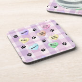 Kat Love Words Hearts Paw Prints Onderzetters 6 (Linkerzijde)