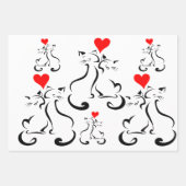 Kat Love Wrapping Paper Flat Sheet Set van 3 (Voorkant 3)