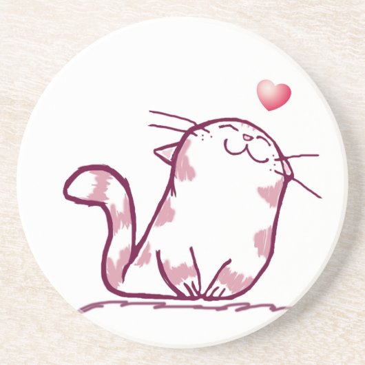 Kat Love Zandsteen Onderzetter (Voorkant)