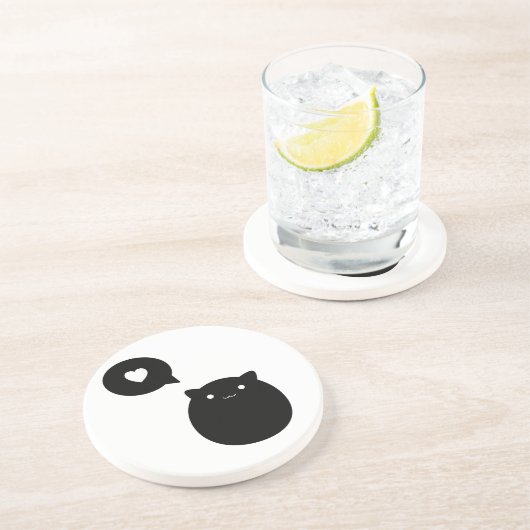 Kat Love Zandsteen Onderzetter (Zijkant)