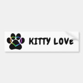 KAT LOVE zwart Bumpersticker (Voorkant)