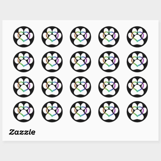 KAT LOVE zwart Ronde Sticker (Vel)