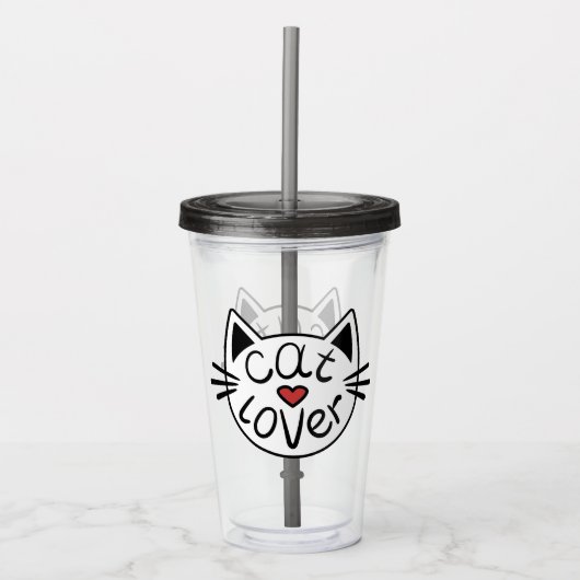 Kat Lover Acryltumbler Acryl Drinkbeker (Voorkant)