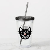 Kat Lover Acryltumbler Acryl Drinkbeker (Achterkant)
