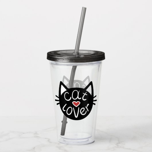 Kat Lover Acryltumbler Acryl Drinkbeker (Achterkant)